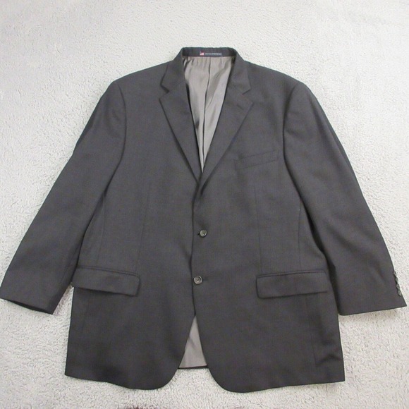 Hart Shaffner Marx Suit Jacket Blazer Sport Coat size 48R Sold Gray Wool - Picture 1 of 12